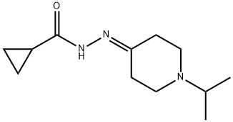 N-[(1-propan-2-ylpiperidin-4-ylidene)amino]cyclopropanecarboxamide Struktur