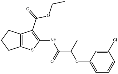 ethyl 2-[2-(3-chlorophenoxy)propanoylamino]-5,6-dihydro-4H-cyclopenta[b]thiophene-3-carboxylate Struktur