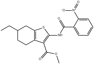 methyl 6-ethyl-2-[(2-nitrobenzoyl)amino]-4,5,6,7-tetrahydro-1-benzothiophene-3-carboxylate Struktur