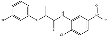 N-(2-chloro-5-nitrophenyl)-2-(3-chlorophenoxy)propanamide Struktur