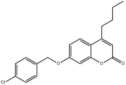 4-butyl-7-[(4-chlorophenyl)methoxy]chromen-2-one Struktur