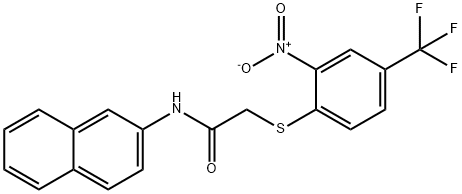 N-naphthalen-2-yl-2-[2-nitro-4-(trifluoromethyl)phenyl]sulfanylacetamide Struktur