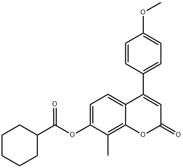 [4-(4-methoxyphenyl)-8-methyl-2-oxochromen-7-yl] cyclohexanecarboxylate Struktur