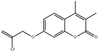 7-(2-chloroprop-2-enoxy)-3,4-dimethylchromen-2-one Struktur