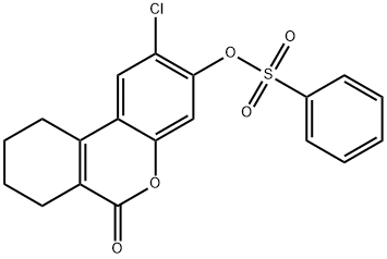 (2-chloro-6-oxo-7,8,9,10-tetrahydrobenzo[c]chromen-3-yl) benzenesulfonate Struktur