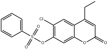 (6-chloro-4-ethyl-2-oxochromen-7-yl) benzenesulfonate Struktur