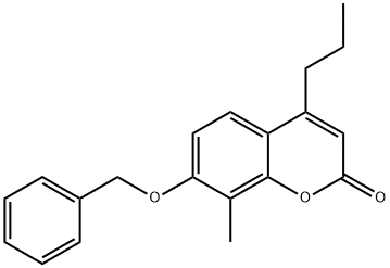 8-methyl-7-phenylmethoxy-4-propylchromen-2-one Struktur