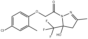 2-(4-chloro-2-methylphenoxy)-1-[5-hydroxy-3-methyl-5-(trifluoromethyl)-4H-pyrazol-1-yl]ethanone Struktur