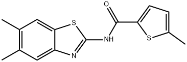 N-(5,6-dimethyl-1,3-benzothiazol-2-yl)-5-methylthiophene-2-carboxamide Struktur