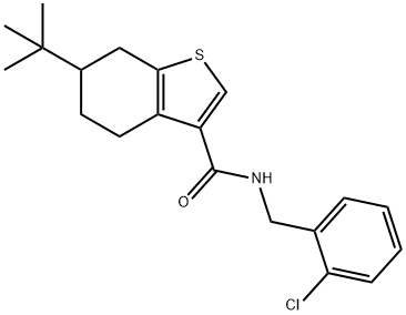 6-tert-butyl-N-[(2-chlorophenyl)methyl]-4,5,6,7-tetrahydro-1-benzothiophene-3-carboxamide Struktur