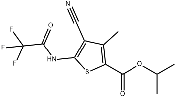 propan-2-yl 4-cyano-3-methyl-5-[(2,2,2-trifluoroacetyl)amino]thiophene-2-carboxylate Struktur