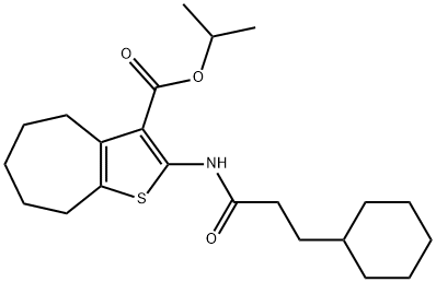 propan-2-yl 2-(3-cyclohexylpropanoylamino)-5,6,7,8-tetrahydro-4H-cyclohepta[b]thiophene-3-carboxylate Struktur