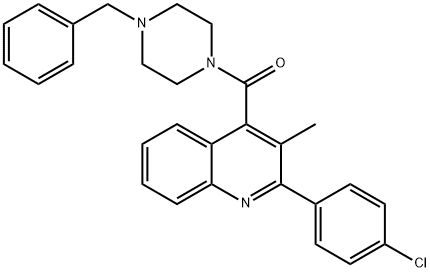 (4-benzylpiperazin-1-yl)-[2-(4-chlorophenyl)-3-methylquinolin-4-yl]methanone Struktur