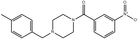 [4-[(4-methylphenyl)methyl]piperazin-1-yl]-(3-nitrophenyl)methanone Struktur