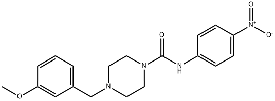 4-[(3-methoxyphenyl)methyl]-N-(4-nitrophenyl)piperazine-1-carboxamide Struktur