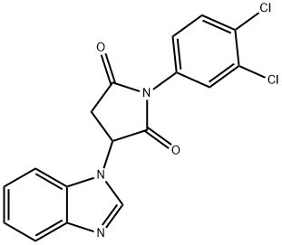 3-(benzimidazol-1-yl)-1-(3,4-dichlorophenyl)pyrrolidine-2,5-dione Struktur