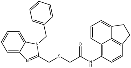 2-[(1-benzylbenzimidazol-2-yl)methylsulfanyl]-N-(1,2-dihydroacenaphthylen-5-yl)acetamide Struktur