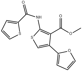 methyl 4-(furan-2-yl)-2-(thiophene-2-carbonylamino)thiophene-3-carboxylate Struktur