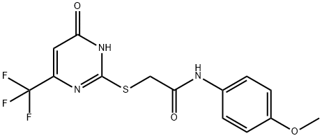 N-(4-methoxyphenyl)-2-[[4-oxo-6-(trifluoromethyl)-1H-pyrimidin-2-yl]sulfanyl]acetamide Struktur