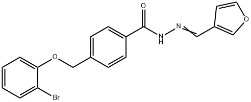 4-[(2-bromophenoxy)methyl]-N-[(E)-furan-3-ylmethylideneamino]benzamide Struktur