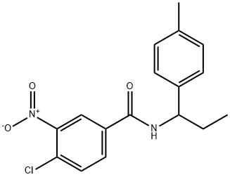 4-chloro-N-[1-(4-methylphenyl)propyl]-3-nitrobenzamide Struktur