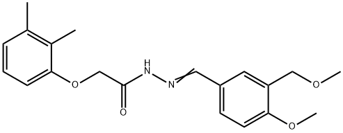 2-(2,3-dimethylphenoxy)-N-[(E)-[4-methoxy-3-(methoxymethyl)phenyl]methylideneamino]acetamide Struktur