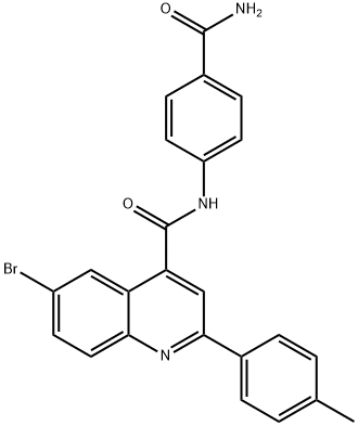 6-bromo-N-(4-carbamoylphenyl)-2-(4-methylphenyl)quinoline-4-carboxamide Struktur