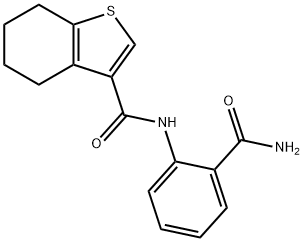 N-(2-carbamoylphenyl)-4,5,6,7-tetrahydro-1-benzothiophene-3-carboxamide Struktur