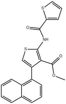 methyl 4-naphthalen-1-yl-2-(thiophene-2-carbonylamino)thiophene-3-carboxylate Struktur