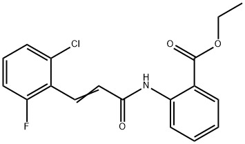 ethyl 2-[[(E)-3-(2-chloro-6-fluorophenyl)prop-2-enoyl]amino]benzoate Struktur