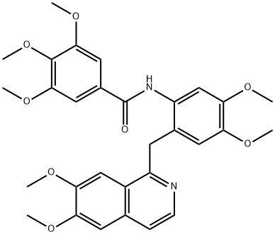 N-[2-[(6,7-dimethoxyisoquinolin-1-yl)methyl]-4,5-dimethoxyphenyl]-3,4,5-trimethoxybenzamide Struktur