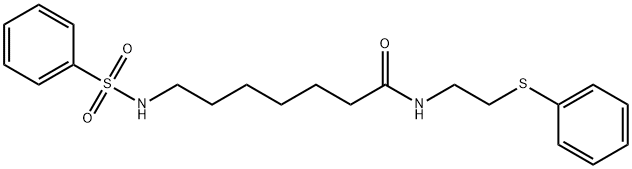 7-(benzenesulfonamido)-N-(2-phenylsulfanylethyl)heptanamide Struktur