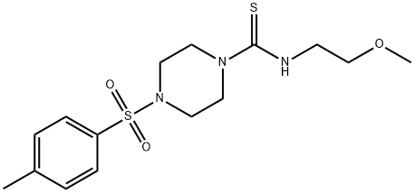 N-(2-methoxyethyl)-4-(4-methylphenyl)sulfonylpiperazine-1-carbothioamide Struktur