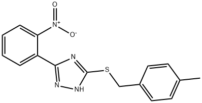 3-[(4-methylphenyl)methylsulfanyl]-5-(2-nitrophenyl)-1H-1,2,4-triazole Struktur