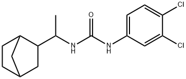 1-[1-(3-bicyclo[2.2.1]heptanyl)ethyl]-3-(3,4-dichlorophenyl)urea Struktur