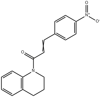 (E)-1-(3,4-dihydro-2H-quinolin-1-yl)-3-(4-nitrophenyl)prop-2-en-1-one Struktur