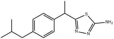 5-[1-[4-(2-methylpropyl)phenyl]ethyl]-1,3,4-thiadiazol-2-amine Struktur