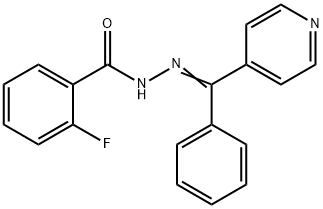 2-fluoro-N-[(E)-[phenyl(pyridin-4-yl)methylidene]amino]benzamide Struktur