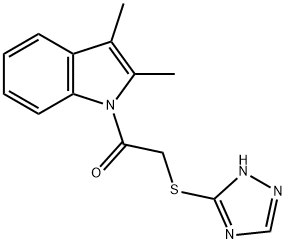 1-(2,3-dimethylindol-1-yl)-2-(1H-1,2,4-triazol-5-ylsulfanyl)ethanone Struktur