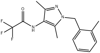 N-[3,5-dimethyl-1-[(2-methylphenyl)methyl]pyrazol-4-yl]-2,2,2-trifluoroacetamide Struktur