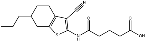 5-[(3-cyano-6-propyl-4,5,6,7-tetrahydro-1-benzothiophen-2-yl)amino]-5-oxopentanoic acid Struktur