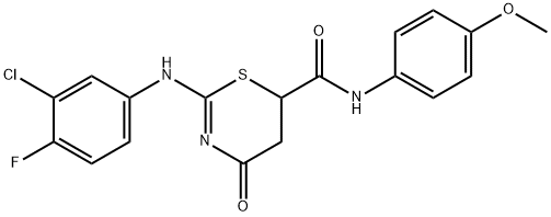 2-(3-chloro-4-fluoroanilino)-N-(4-methoxyphenyl)-4-oxo-5,6-dihydro-1,3-thiazine-6-carboxamide Struktur