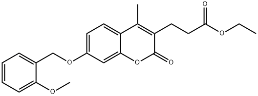 ethyl 3-[7-[(2-methoxyphenyl)methoxy]-4-methyl-2-oxochromen-3-yl]propanoate Struktur