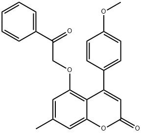 4-(4-methoxyphenyl)-7-methyl-5-phenacyloxychromen-2-one Structure