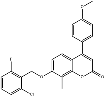 7-[(2-chloro-6-fluorophenyl)methoxy]-4-(4-methoxyphenyl)-8-methylchromen-2-one Struktur