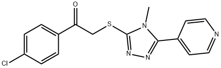 1-(4-chlorophenyl)-2-[(4-methyl-5-pyridin-4-yl-1,2,4-triazol-3-yl)sulfanyl]ethanone Struktur