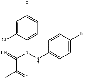 N-(4-bromoanilino)-N'-(2,4-dichlorophenyl)-2-oxopropanimidamide Struktur