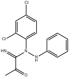 N-anilino-N'-(2,4-dichlorophenyl)-2-oxopropanimidamide Struktur