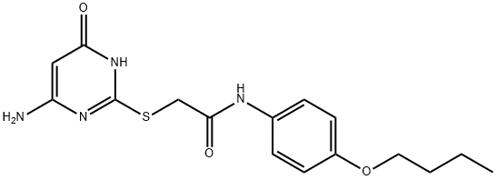 2-[(6-amino-4-oxo-1H-pyrimidin-2-yl)sulfanyl]-N-(4-butoxyphenyl)acetamide Struktur