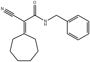 N-benzyl-2-cyano-2-cycloheptylideneacetamide Struktur